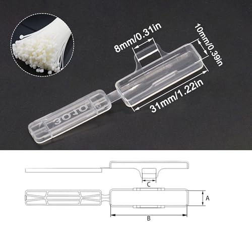 Editbar Pack of 50 Transparent Nylon Cable Labels with 50 Cable Ties, Waterproof, Dustproof, Lock Style - Image 2