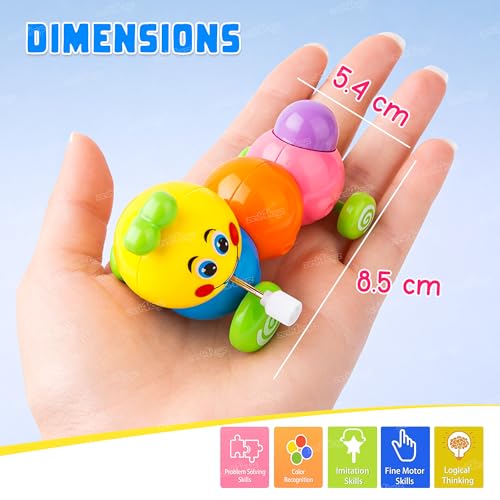 Image of Zest 4 Toyz Wind-Up Caterpillar Toy for Kids Toddlers Push Toy for Boys & Girls Multicolor (Pack of 3)