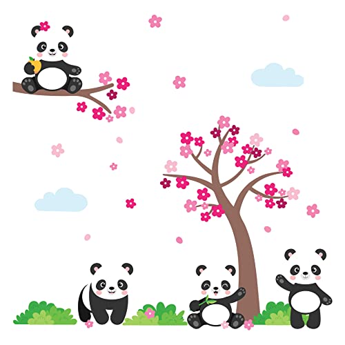 Vinilos decorativos Panda y árbol para pared infantil miniatura 3