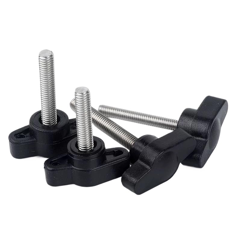 SS304 Stainless Steel Plastic T-Shaped Head Thumbscrews T-Handle Bolts M4 M5 M6 (2,M6 x 20mm, Head Dia.35mm)