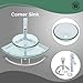 Renovators Supply Talula Corner Glass Wall Mounted Sink Round Shape Wall Hung Bathroom Vessel Sink Crystal Clear Tempered Glass Console With Chrome Faucet, Pop Up Sink Drain And Towel Bar Combo