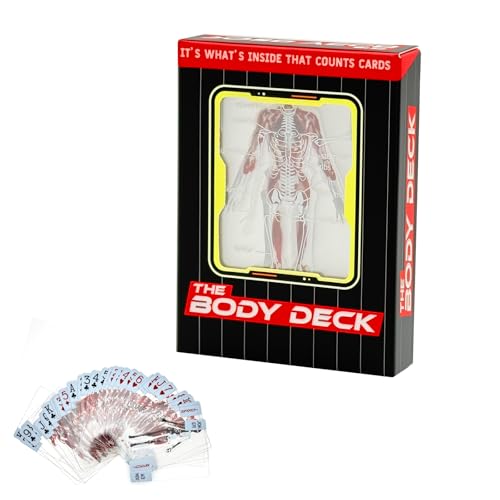 Syhloke The Body Deck Funny Transparent Human Anatomy Playing Cards 3D Human Body Images Skeleton Waterproof Transparent Playing Cards-for Anatomy Enthusiasts (1PCS)