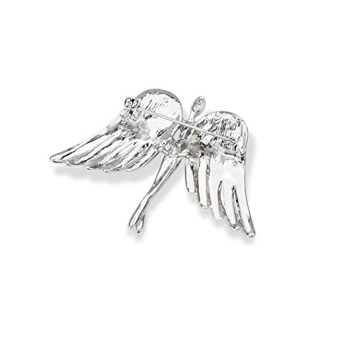 Image of Vintage Guardian Angel Jewelry Golden Crystal Flying Angel Wings Brooch Pin Wedding Bouquet Lapel Pin Jewelry for Women Bridal