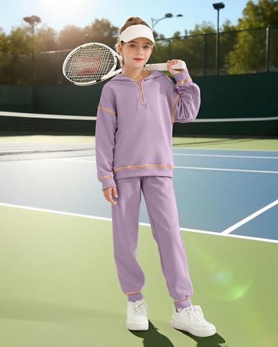 Girls Fall Winter Outfit Zipped Up Pocketed Hoodies Sweatpants Kid Jogger Set Activewear Tween Girl Trendy Clothes Size 11-123