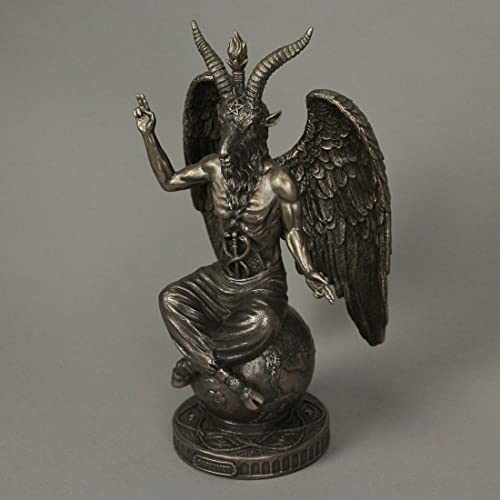 Estatua de Baphomet 10.25 pulg Resina acabado bronce miniatura 2