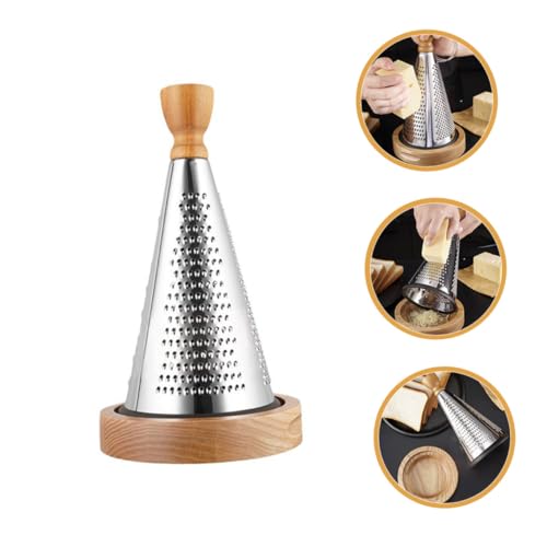 Rallador multipropósito de acero inoxidable con mango de madera miniatura 7