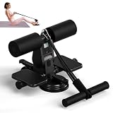 Bauchtrainer für Zuhause, Tragbare Sit Up Bar Hilfe mit Timer Ausgestatteter, Sit Up Trainingsgerät mit Saugnäpfen und Zugseil, Multifunktionale Bauchtrainer (Schwarz)