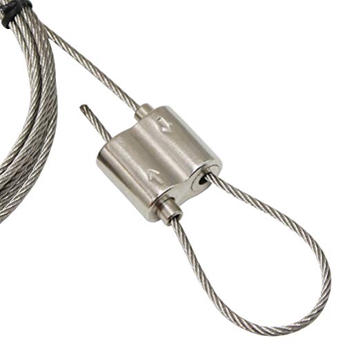 Image of 2-Piece Adjustable Suspension Cable kit for Heavy Frame Picture Photo Mirror Suspension Artwork Pendant 2m x 2mm Stainless Steel Cable