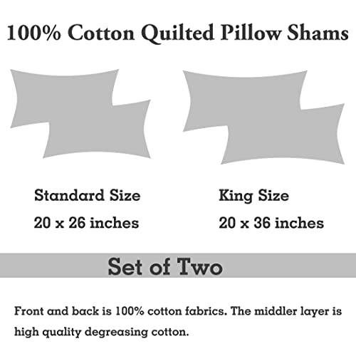 Winlife MK2402 100% Cotton Quilted Pillow Sham Floral Printed Pillow Cover Khaki/Taupe thumb #6