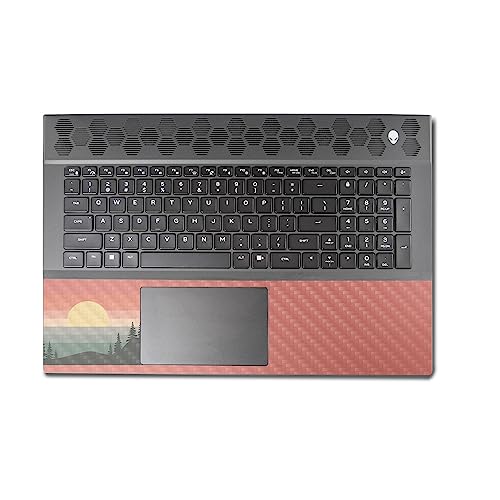 Image of MightySkins Carbon Fiber Skin Compatible With Alienware M18 R1 (2023) Full Wrap Kit - Sunset Forest | Protective, Durable Textured Carbon Fiber Finish | Easy To Apply & Change Styles | Made in the USA
