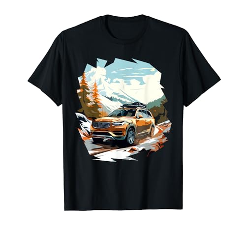 Car Driving in Snow Mountains Off Road Car Driving Lover T-Shirt