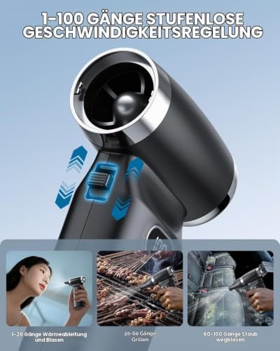 Image of Electric Compressed Air Duster Cordless: 70 MPH High Wind Speed Mini Air Blower for Electronics Portable Computer Cleaner Hand Keyboard Cleaning Powerful Duster for Car, Fans and Other Sences
