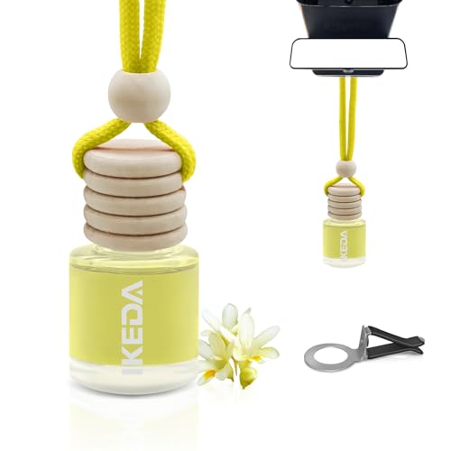 Image of IKEDA Car Air Freshener, Car Fresheners for Men & Women, 45+Day Long Lasting Fragrance Hanging Air Fresheners Scents, with Clip, Perfect for Auto and Home,Christmas,10ml, Vanilla