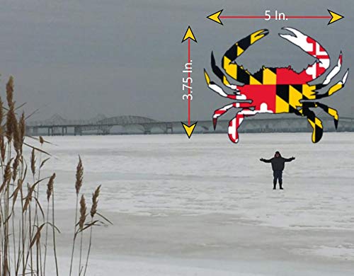 Wheezeway Maryland Flag Crab Sticker 4 Md Vinyl Stickers , 2 Flags (3 X 5) 2 Crabs (5 X 3.75)Auto Truck Suv Water Bottle Window Scrapbooking Decal Scrapbooking #TOP2