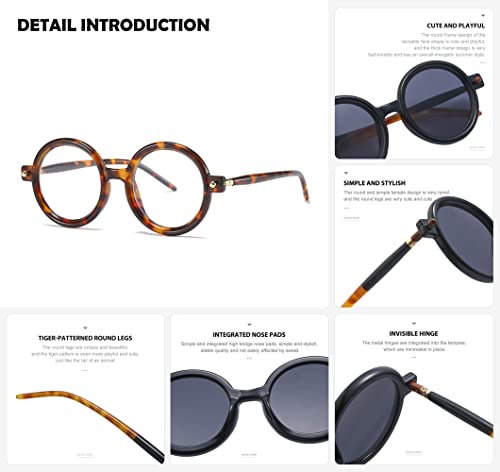 Image of HYLLE Retro Flip-Up Round Goggles Seampunk Sunglasses for Men Women 90s Style