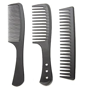 DAZISEN 3-Piece Combs Set – Black Wide Toothed Heat Resistant Anti-static Detangling Hair Comb Set