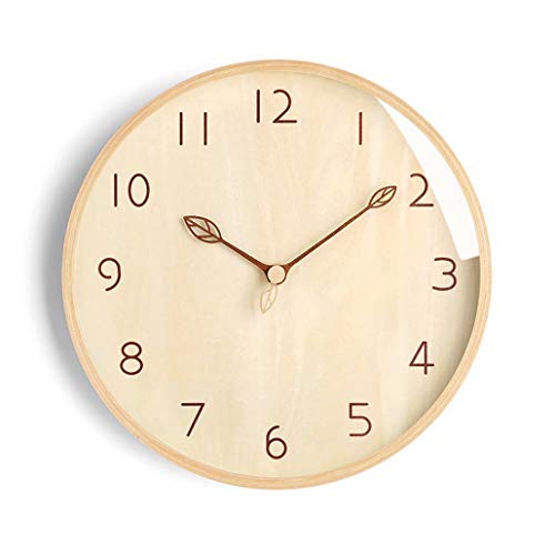 クロック 木製 掛け時計 北欧 おしゃれ 壁掛け時計 掛け時計 円形 天然木 連続秒針 静音 無音 インテリア 電池式 キュート ナチュラル 新築 記念日 部屋 かわいい 装飾 引越し プレゼント 店舗 飾り YKFN