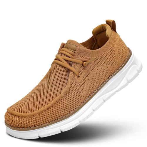 Image of Mens Slip-on Loafers Comfortable Boat Shoes Casual Walking Sneakers Mesh Business Oxfords Work Lightweight Soft Sole
