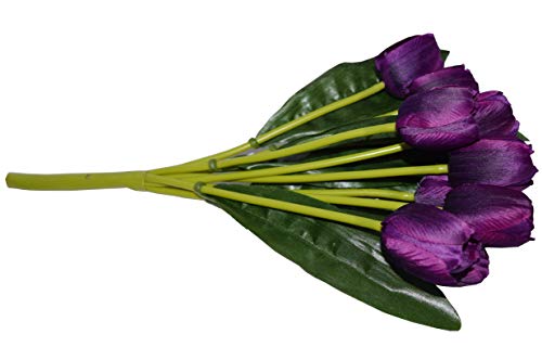 Fourwalls-Beautiful-Artificial-Polyester-and-Plastic-Tulip-Flower-Bunch-9-Head-Flower-38-cm-Total-Height-Purple