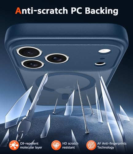 Image of FNTCASE for iPhone 17 Pro-Max Case: Matte Magnetic Phone Cases with Screen Protector Compatible with Magsafe Slim Anti Yellowing Rugged Shockproof Protective Translucent Cell Phone Cover