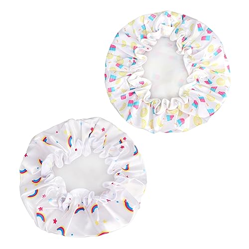 Beavorty 2 Piezas gorro de ducha de doble capa gorro de dormir de ducha gorro de natacion mujer impermeable gorro ducha mujer durmiendo sombrero gorro de baño satinado Eva