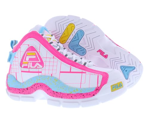 Fila Grant Hill 2 Girls Shoes Size 3.5, Color: White/Pink/Blue