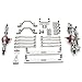 DAIHAOUU Used for WPL 1/16 C64 RC Car Parts Metal Upgrade Front and Rear Axle Foot Pedal Rod Suspension Frame Rudder Base Set(Red)