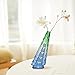 Mini Gradient Crystal Vase, Replacement Top for Table Decoration, Clear Bud Vases in Bulk for Flower (Blue-Green)