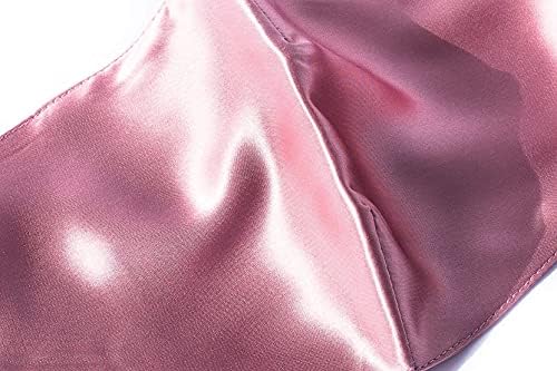 HABAC STUDIO - 100% Mulberry Silk Face Mask, Face Masks Washable UK, Reusable Face Mask, Mens Face Mask, Silk Mask, Masks for Women, 4 Layers Pocket Filter 3x FREE PM 2.5 Filters PINK