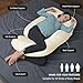 MOON PARK Pregnancy Pillows for Sleeping - U Shaped Full Body Maternity Pillow with Removable Cover - Support for Back, Legs, Belly, Hips - 57 Inch - Ivory - Cooling Cover