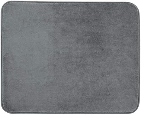 ITSOFT Slow Recovery Memory Foam Bath Mat Non-Slip Water Absorbent Bathroom Rug, Machine Washable, 50x80 cm Charcoal Grey