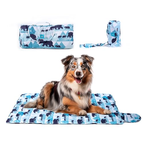 Outdoor and Indoor Dog Bed Lightweight, Portable, Camping Travel Pet Mat, Durable Kennel and Travel Crate, Easy to Clean, Large Dogs Compact with Shoulder Straps