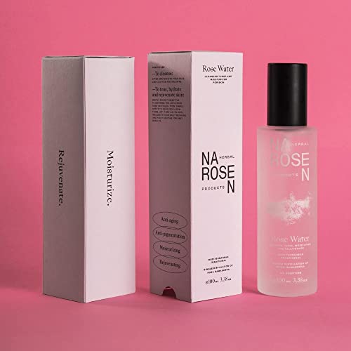 Narosen Pure Organic Rose Water Spray For Face | Single Distillation Of Rosa Damascena | No Alcohol Or Dyes | Ideal For Skin Care | Natural, Certified, Vegan, And Cruelty-Free (3.38 Oz./100 Ml) #TOP3