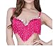 Women's Sequin Fringe Push Up Bra Top Sparkly Tassel Crop Top Belly Dance Performance Costume