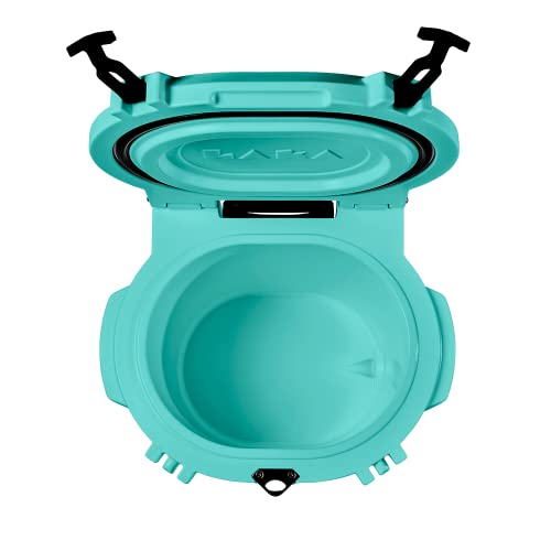 Image of Laka Cooler with Wheels - 30QT Rotomolded Insulated Rolling Hard Cooler, Telescoping Handle, Holds 24 Cans + Ice, Up to 7 Days Cold, Drain Plug, Cup Holders + Bottle Opener, Beach /Camping /Boat