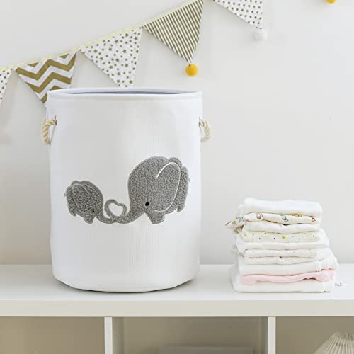 Inough Baby Laundry Basket Elephant, Baby Girl Basket Large Baby Hamper For Nursery Boy, Kids Laundry Baskets, Nursery Hamper For Baby, Baby Nursery Decor For Livingroom Kidsroom Play Room #TOP2