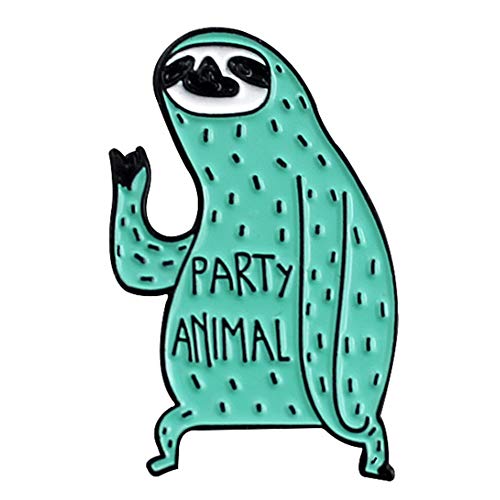 Flairs New York Premium Handmade Enamel Lapel Pin Brooch Badge ([Sloth] Party Animal, 1 Pin)