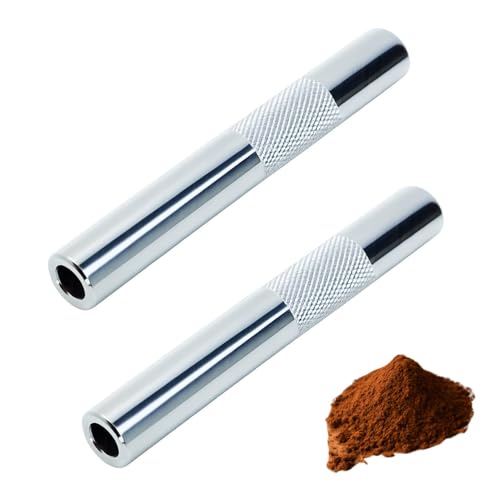 2 cannucce portatili, 7 cm, in metallo, riutilizzabili, per picnic, campeggio, viaggi (grigio)