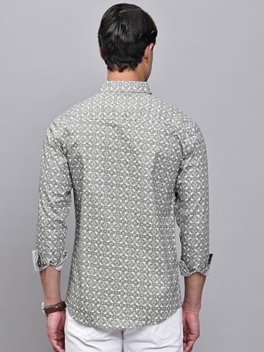 Image of Majestic Man Pure Cotton Slim Fit Printed Casual Shirt for Men