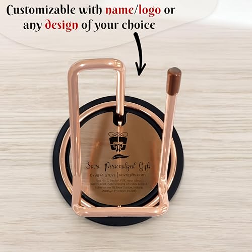 Image of SAVRI Personalized Mobile Stand - Customized with Name, & Company Logo |Desk Phone Holder for Office & Home | Corporate Branding Gifts, Employee Kit, Business Promotion & Personal Gifting - Pack of 2