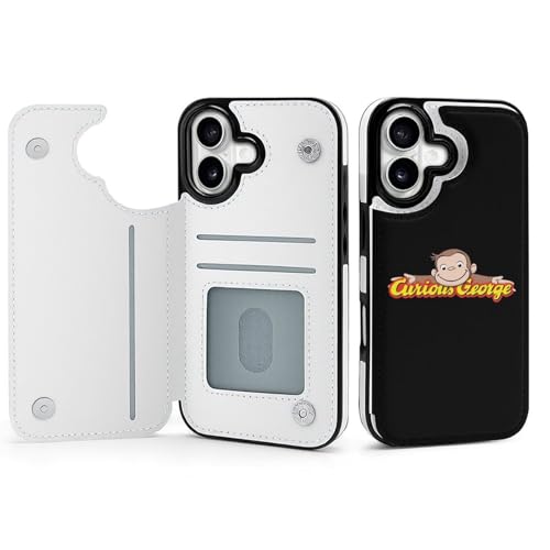 iPhone17用ケース 手帳型 おさるのジョージ アイフォン17用財布型 カード収納 スタンド機能 おしゃれ スマホケース 耐衝撃 あいふぉん17用カバー
