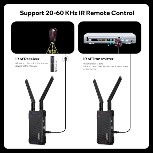Image of Wireless HDMI Transmitter and Receiver,400M /1300FT Wireless HDMI Extender Kit with Loop Out,1080P Full HD for Streaming from DSLR,Laptop,Setop Box to TV,Projector,IR Remote Control Support EPL-WL081