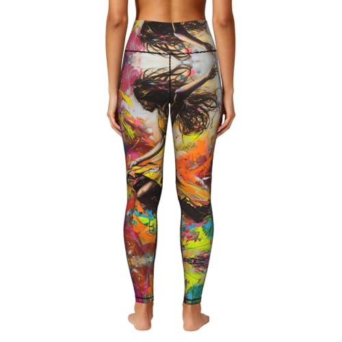 Leggings con estampado de música pantalones de entrenamiento elásticos ropa 4