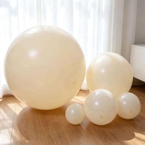 Image of KALOR Warm Ivory Giant 36 Inch 9pcs Large Latex Balloons
