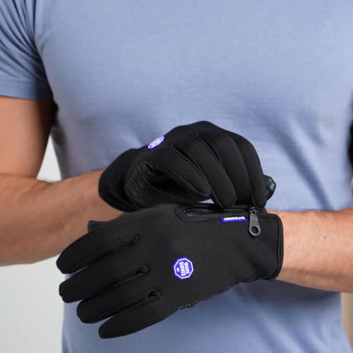 Par de Luvas Térmicas Touch Screen Semi-Impermeáveis para Motoqueiro | Unissex e Resistente ao Frio