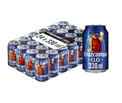 Cruzcampo 00 Cerveza - Pack de 24 latas x 330 ml - Total 7.92 L