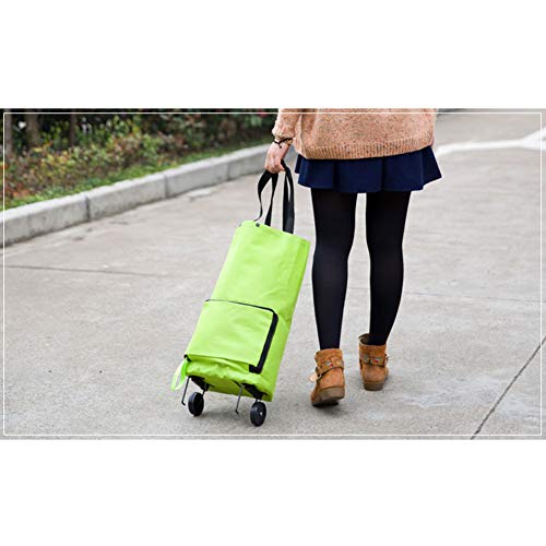 ZHAOHUI Einkaufstrolley Multifunktion Faltbar Einkaufstasche tragbar Wasserdichtes Oxford-Tuch, Laden Sie 6 kg Grün… – Bild 5