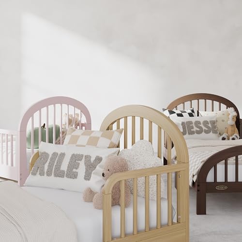 Image of Graco Olivia Toddler Bed, White | GREENGUARD Gold Certified, Includes Toddler Safety Guardrails, Fits Standard Crib & Toddler Mattress, Stylish Arched Design