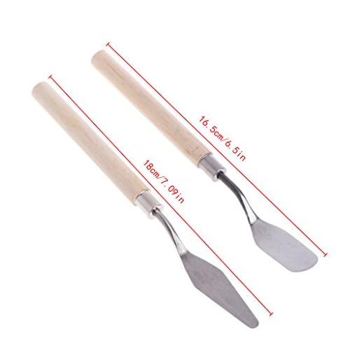 BELTI 2 Piezas de espátula de Cuchillo de Paleta de Acero Inoxidable para Mezclar Pintura al óleo de Arte