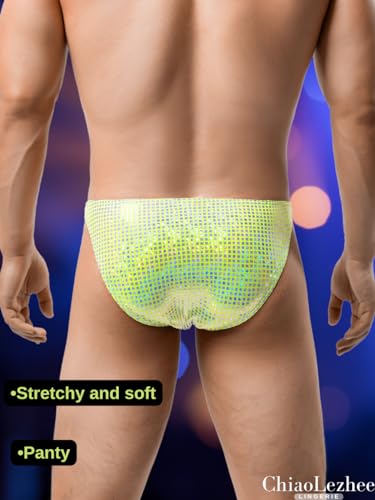 Sexy Underwear For Men, Low Rise Brief, Metallic Checkered3